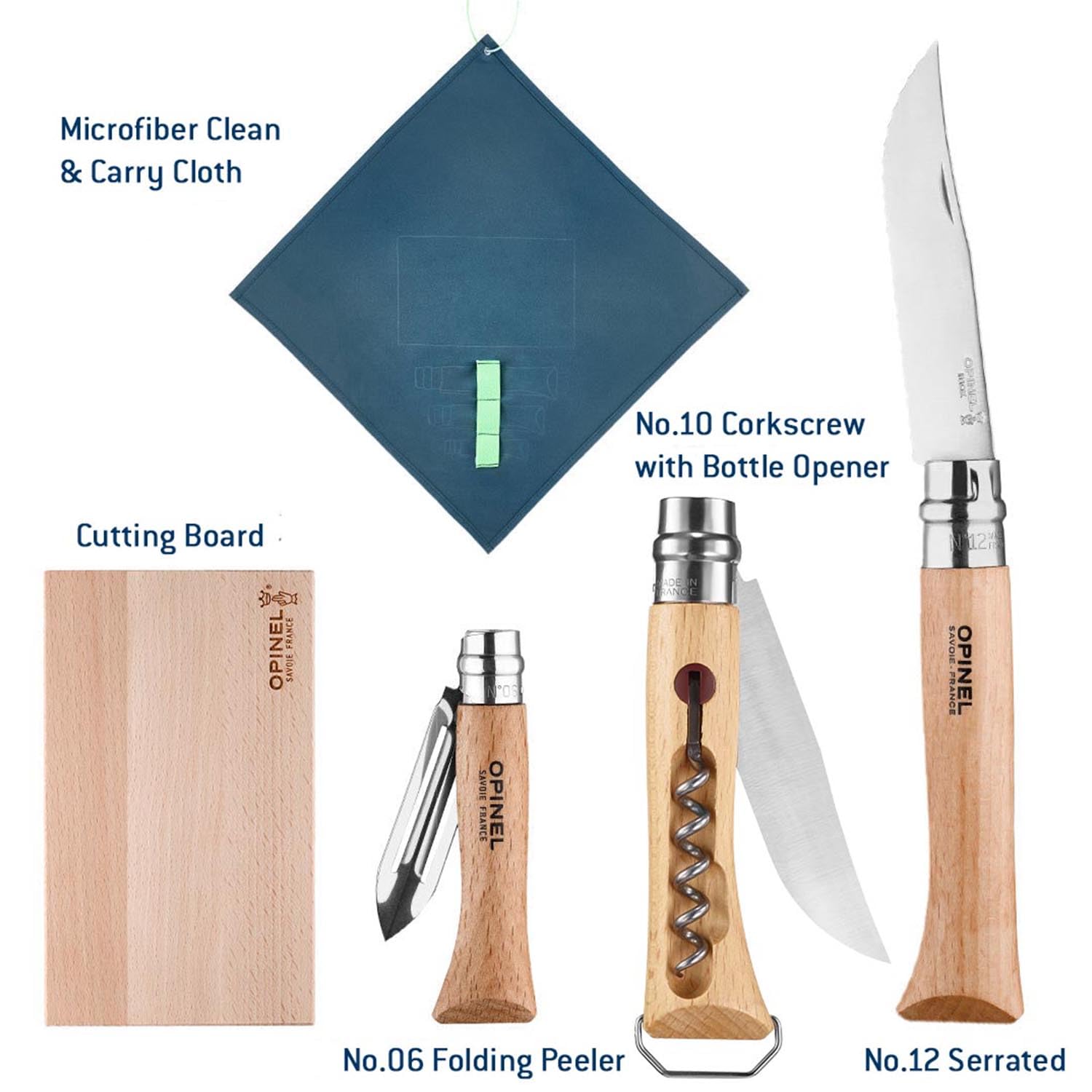opinel-outdoor-set-mit-messer-no-12-no-10-no-6-und-buchenholzbrett-254653 image 2