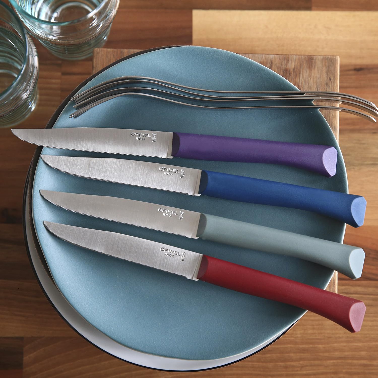 opinel-bon-appetit-4-teiliges-tafelmesser-set-mit-mikrozahnung-sp-lmaschinenfest image 5