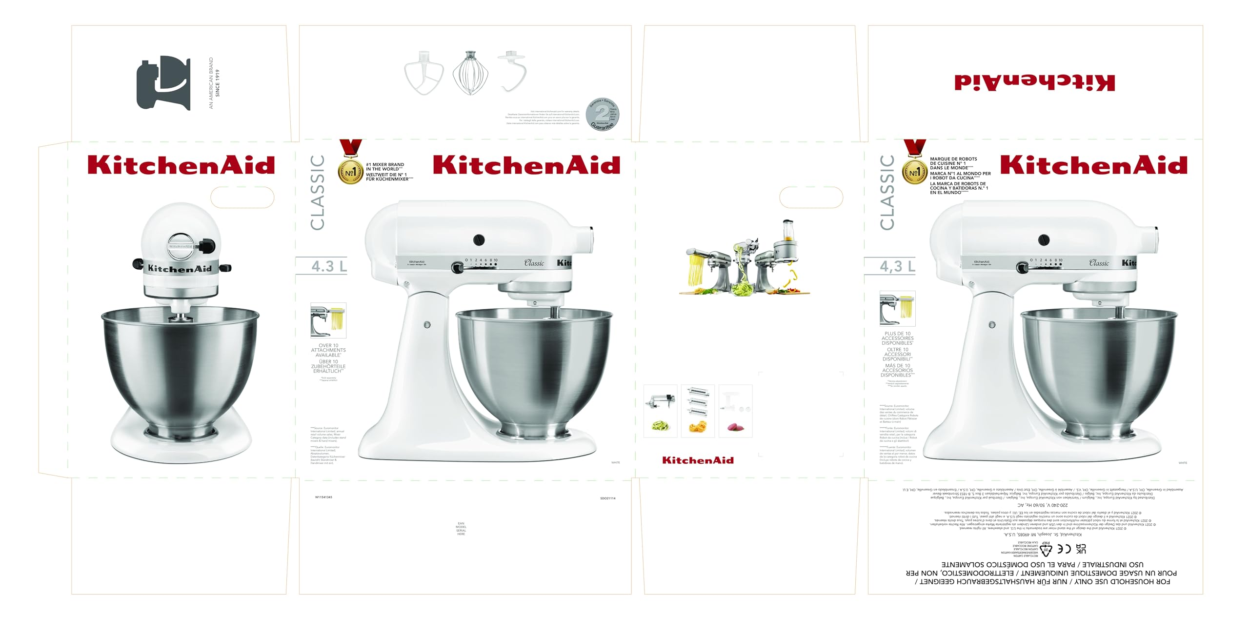 kitchenaid-classic-k-chenmaschine-4-3-l-mit-kippbarem-motorkopf-5k45ssewh-wei-10 image 6