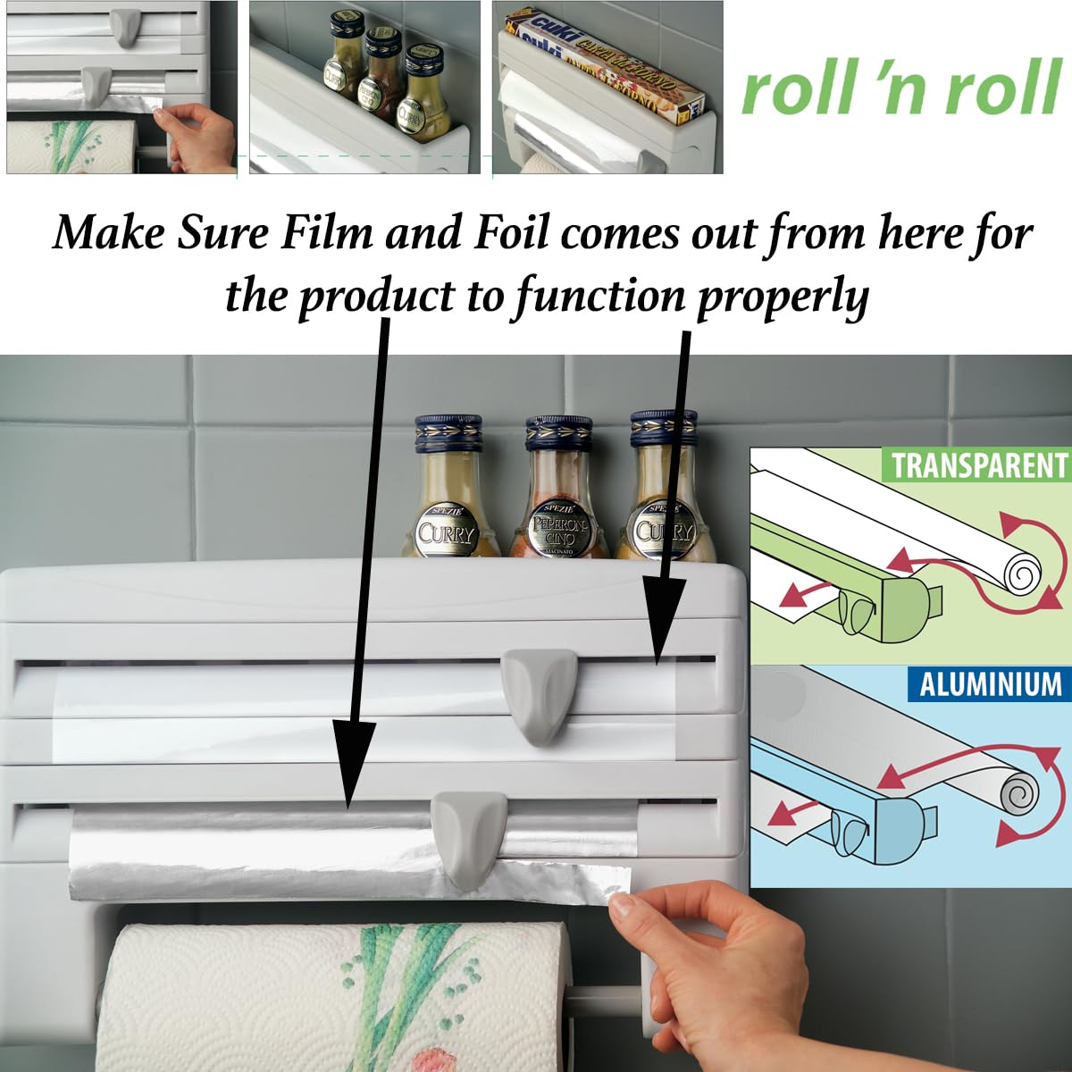 metaltex-roll-n-roll-k-chenrollenhalter-4-in-1-f-r-3-rollen-mit-schneideschieber image 6