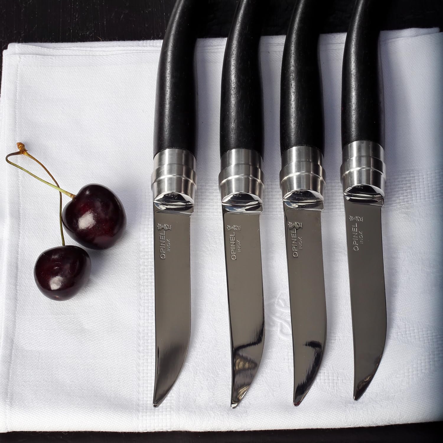 opinel-table-chic-4er-set-tischmesser-und-gabel-aus-ebenholz-spiegelpolierte-kli image 5