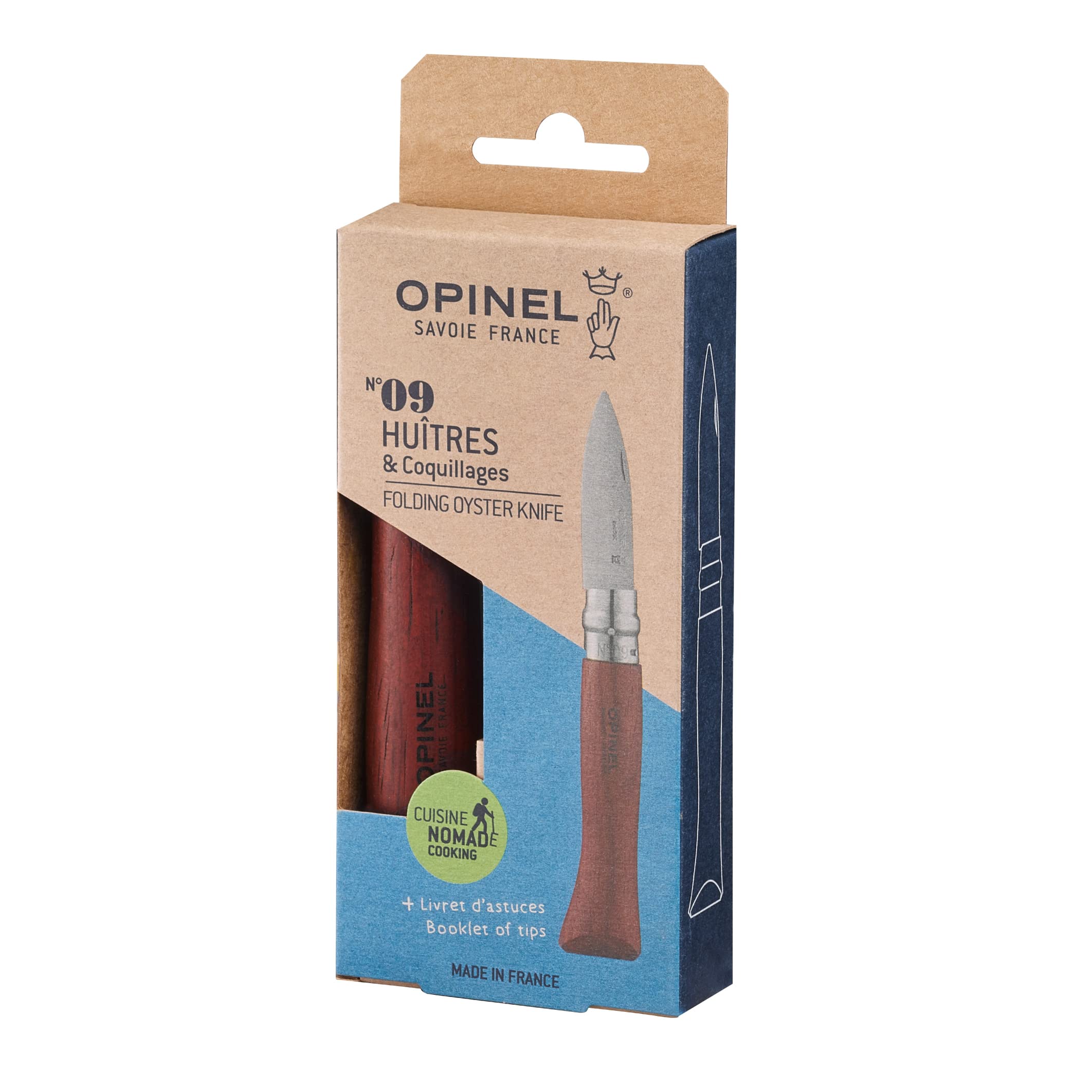 opinel-austern-messer-nr-9-sandvik-stahl-12c27-padouk-holzgriff-virobloc-sicheru image 3