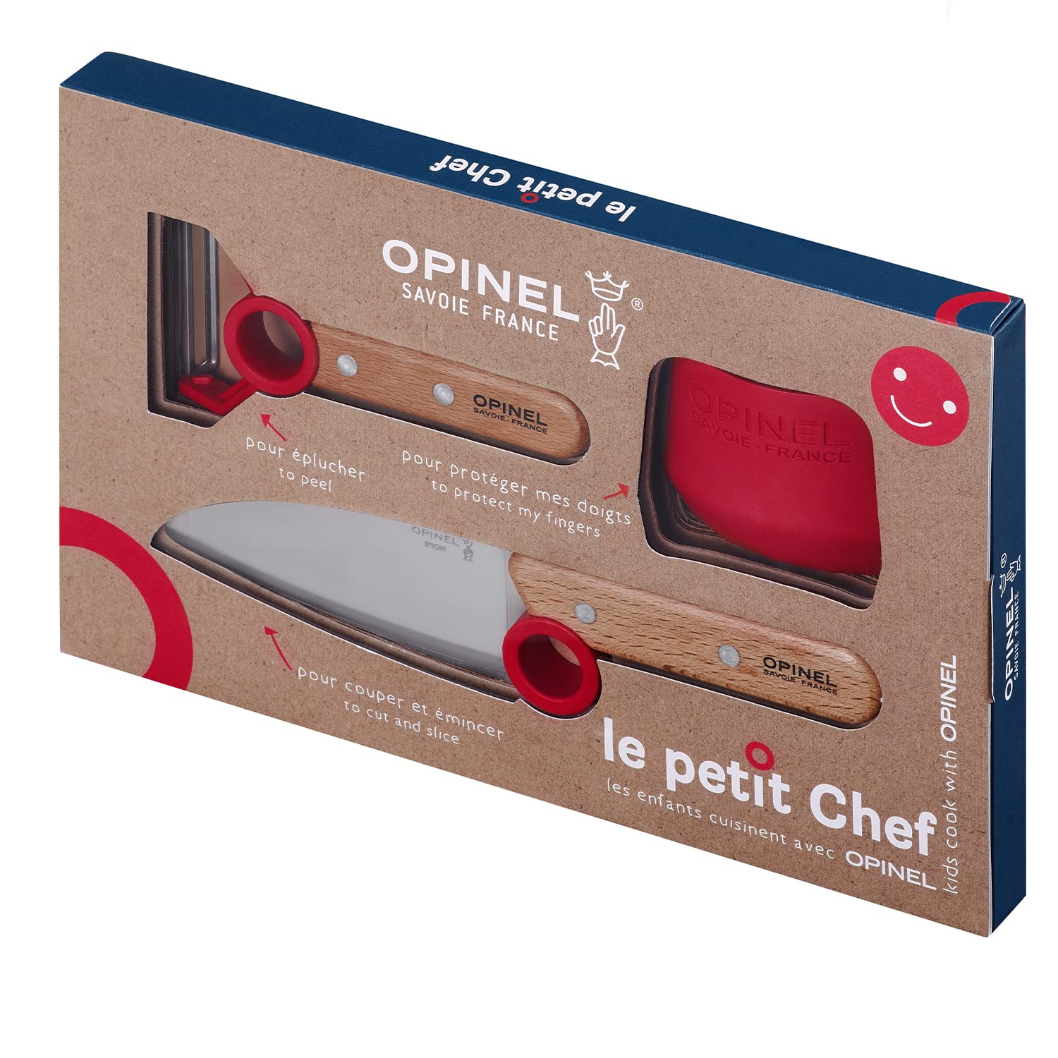 opinel-le-petit-chef-kinder-kochmesser-set-3-teilig-kochmesser-fingerschutz-spar image 2