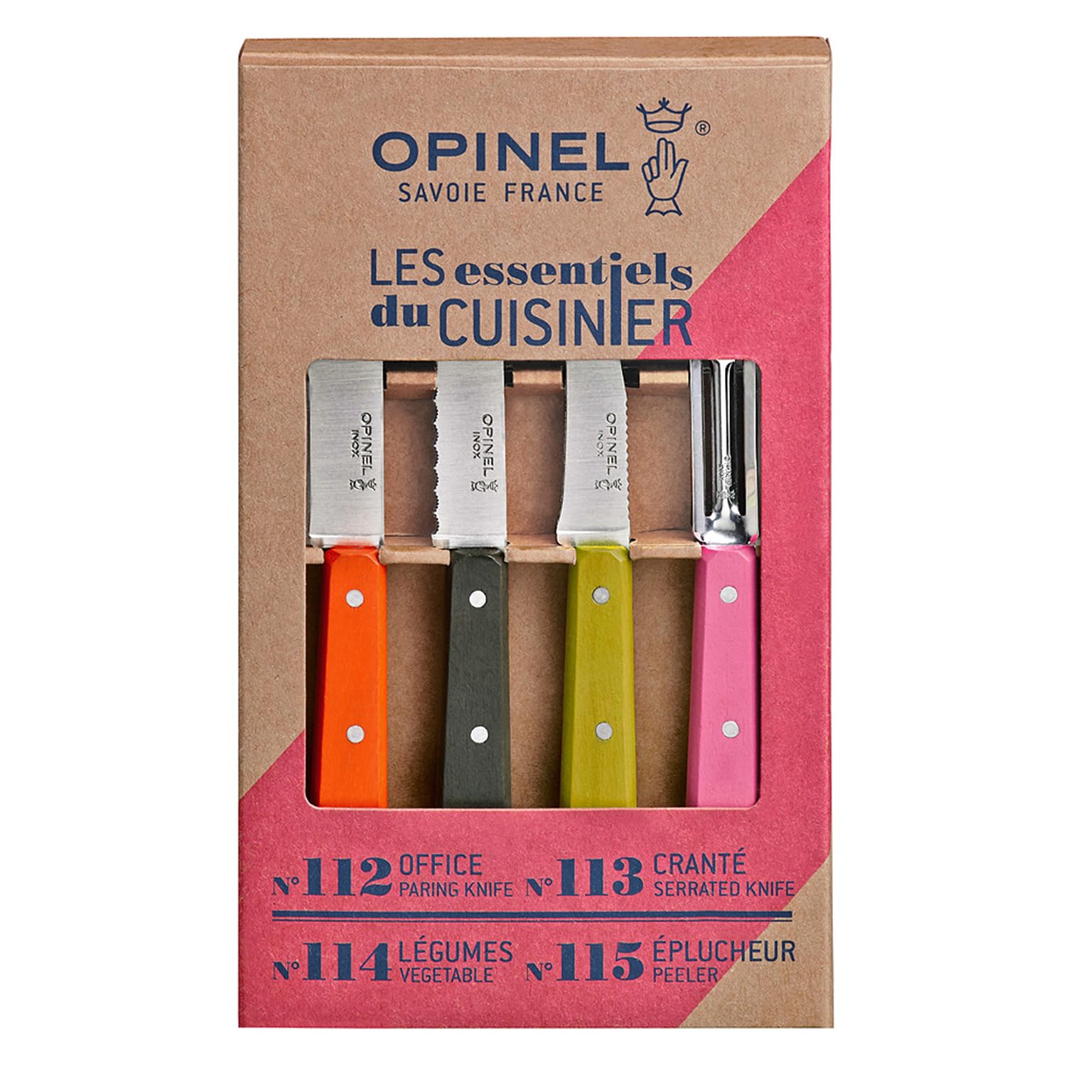 opinel-1452-k-chenmesser-set-4-teilig-rostfreie-edelstahlmesser-mit-mehrfarbig-g image 2
