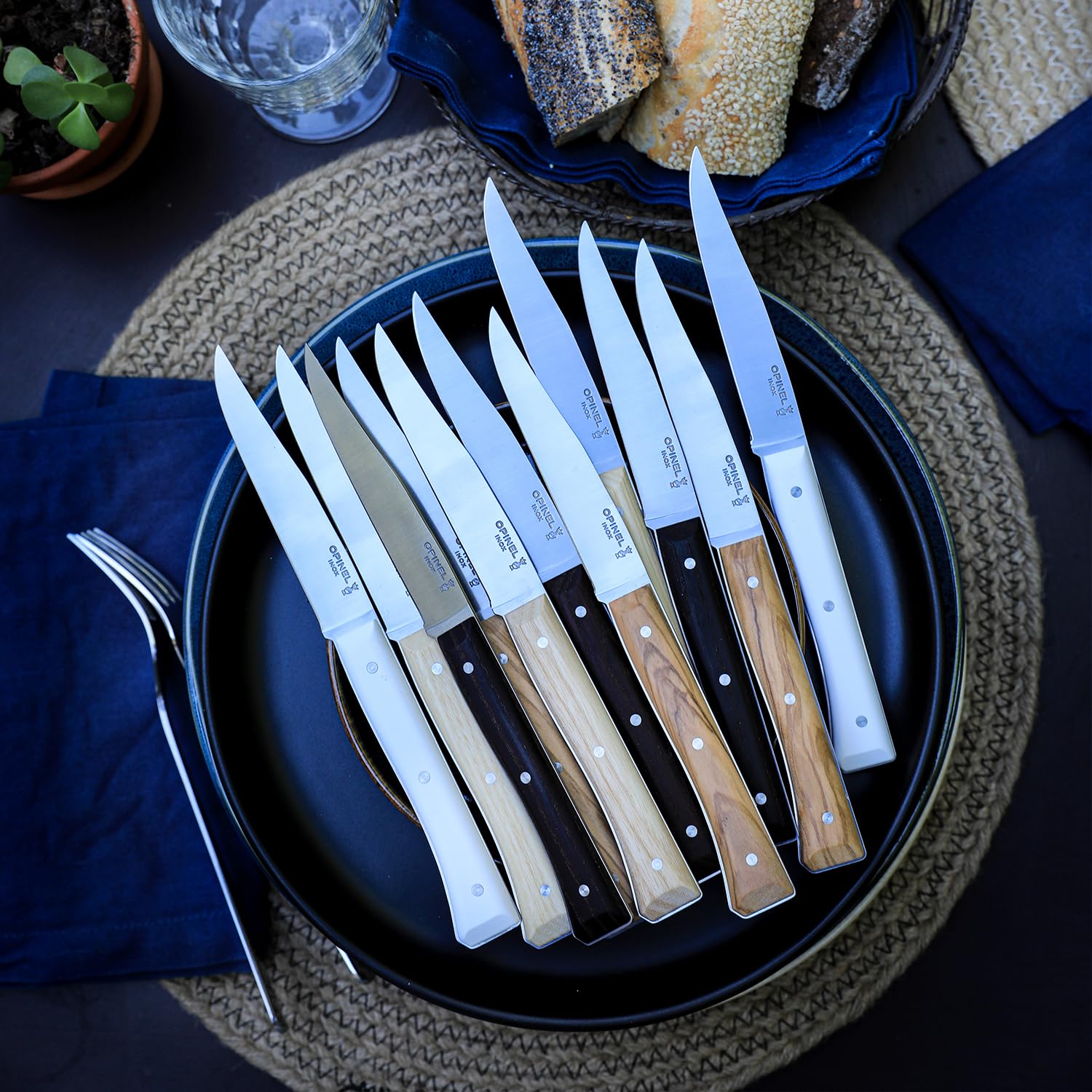 opinel-facette-dark-ash-tafelmesser-set-4-teilig-rostfreier-ma5-stahl-dunkle-esc image 4