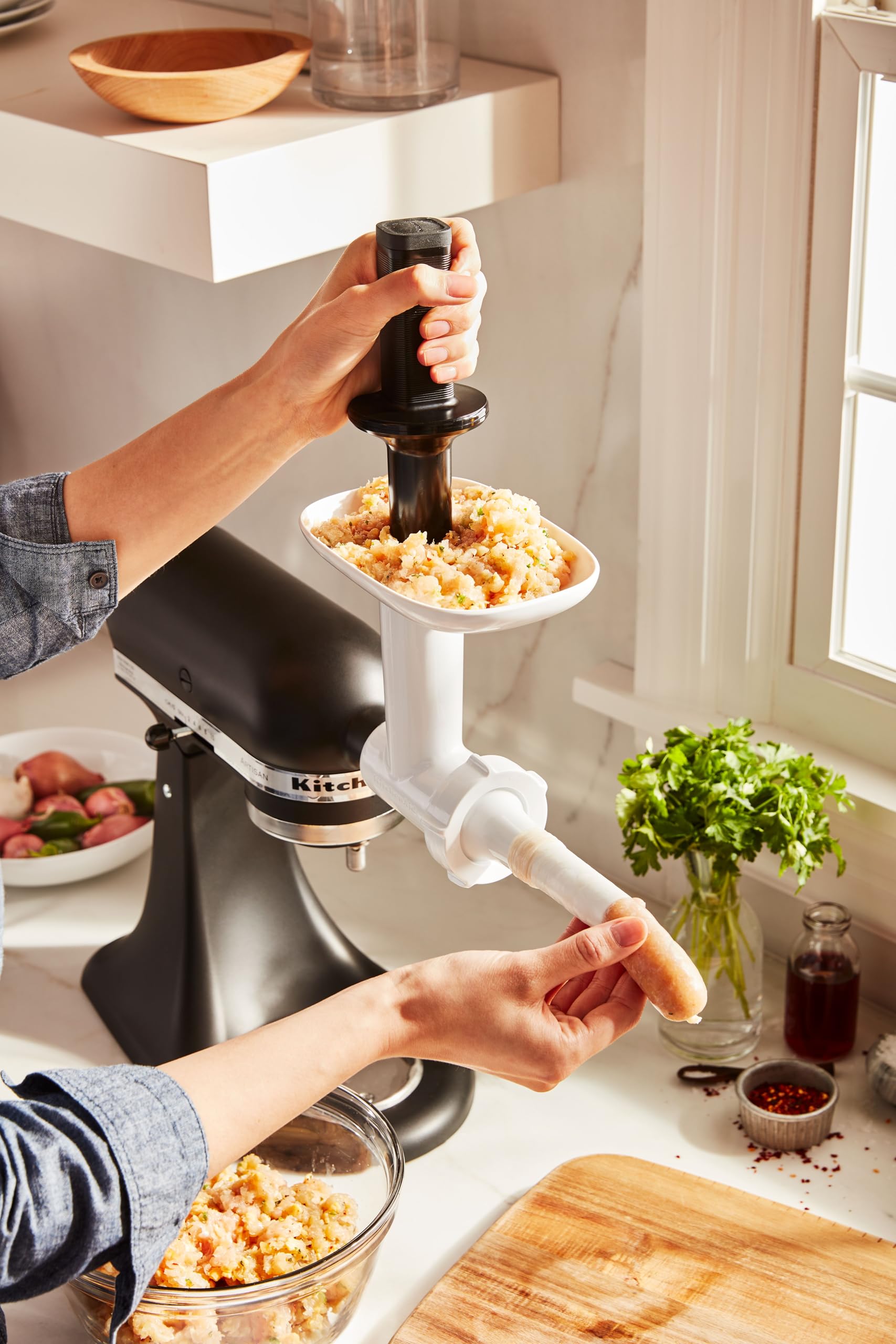 kitchenaid-wurstf-llhorn-5ksmssa-wei-2-kegel-f-r-kitchenaid-fleischwolf image 3