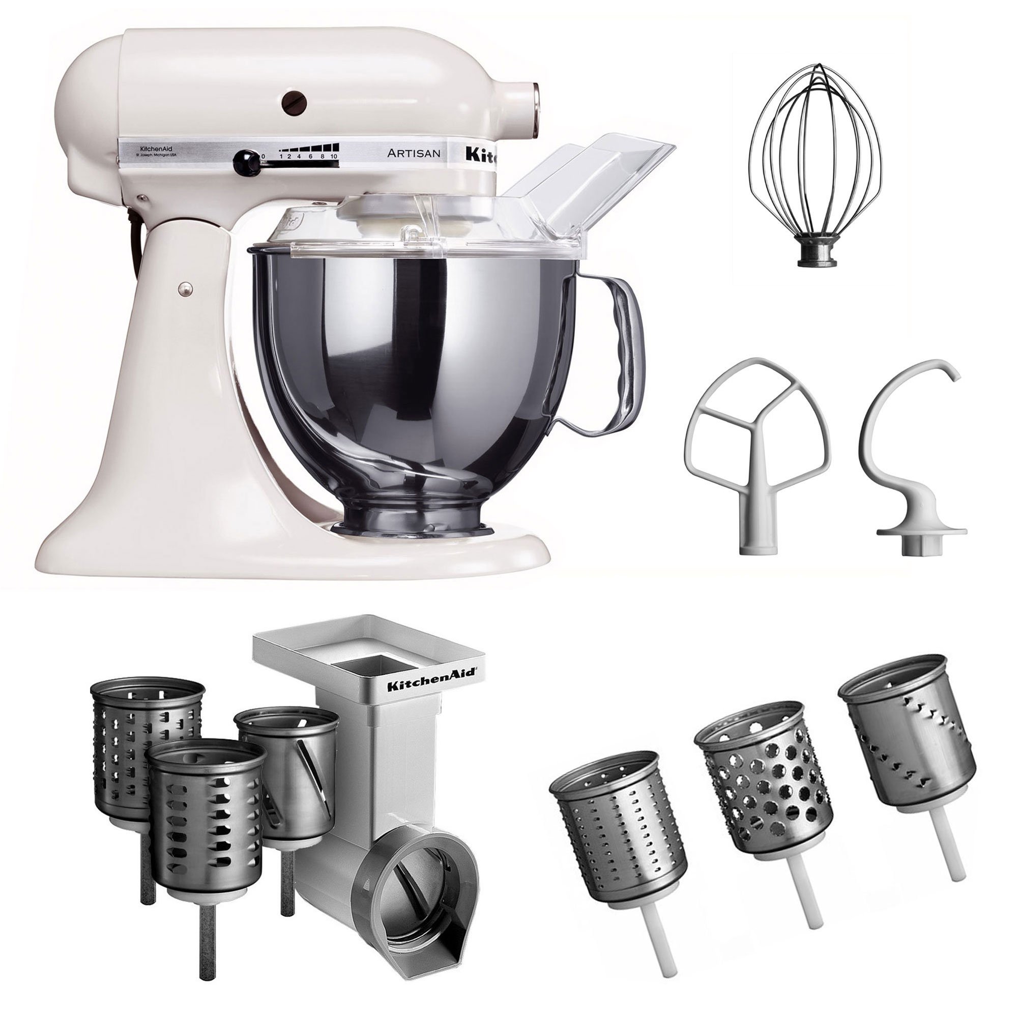 kitchenaid-artisan-5ksm150psewh-k-chenmaschine-mit-gem-seschneider-mvsa-emvsc-we image 2