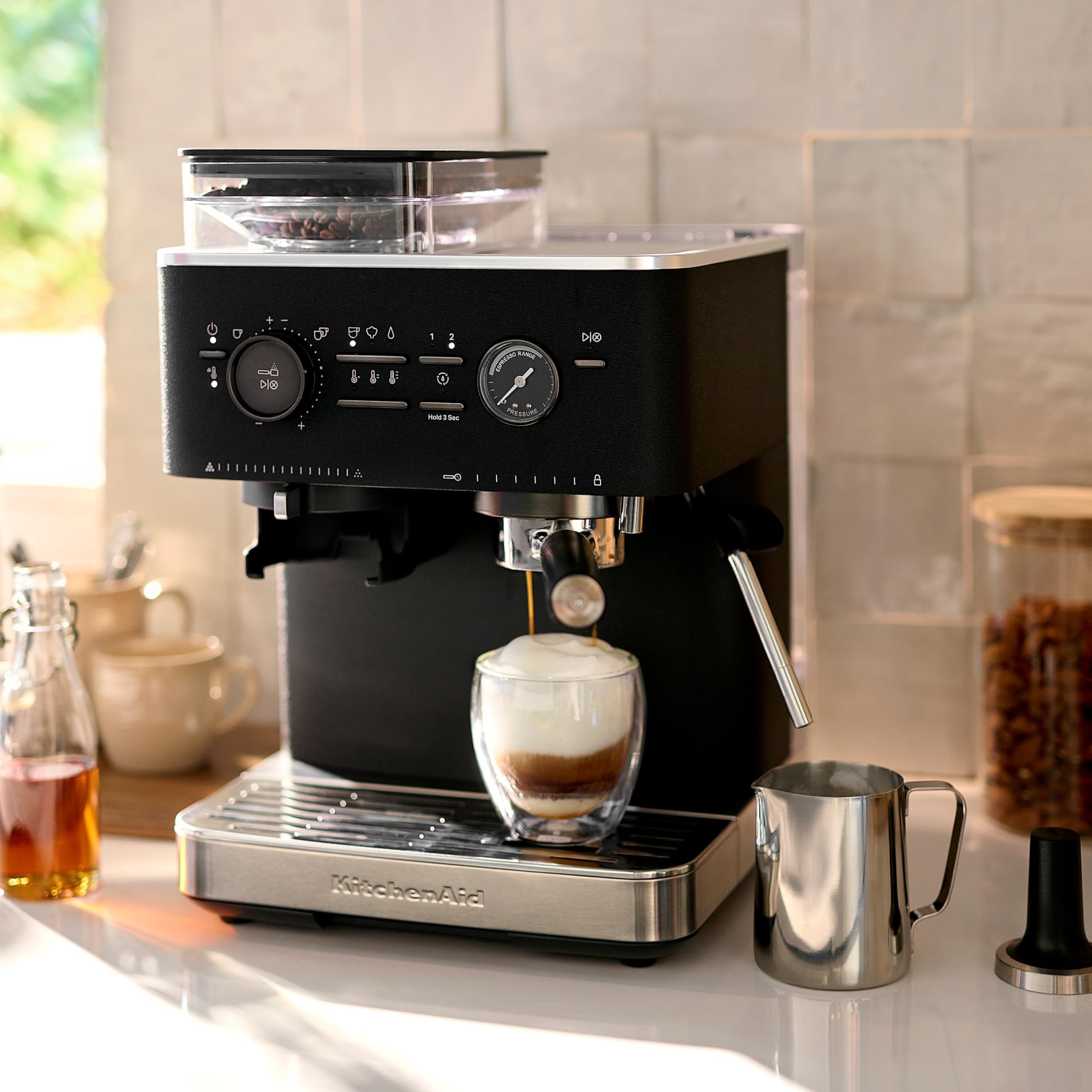 kitchenaid-espressomaschine-mit-mahlwerk-5kes6551-halbautomatisch-schwarz image 6