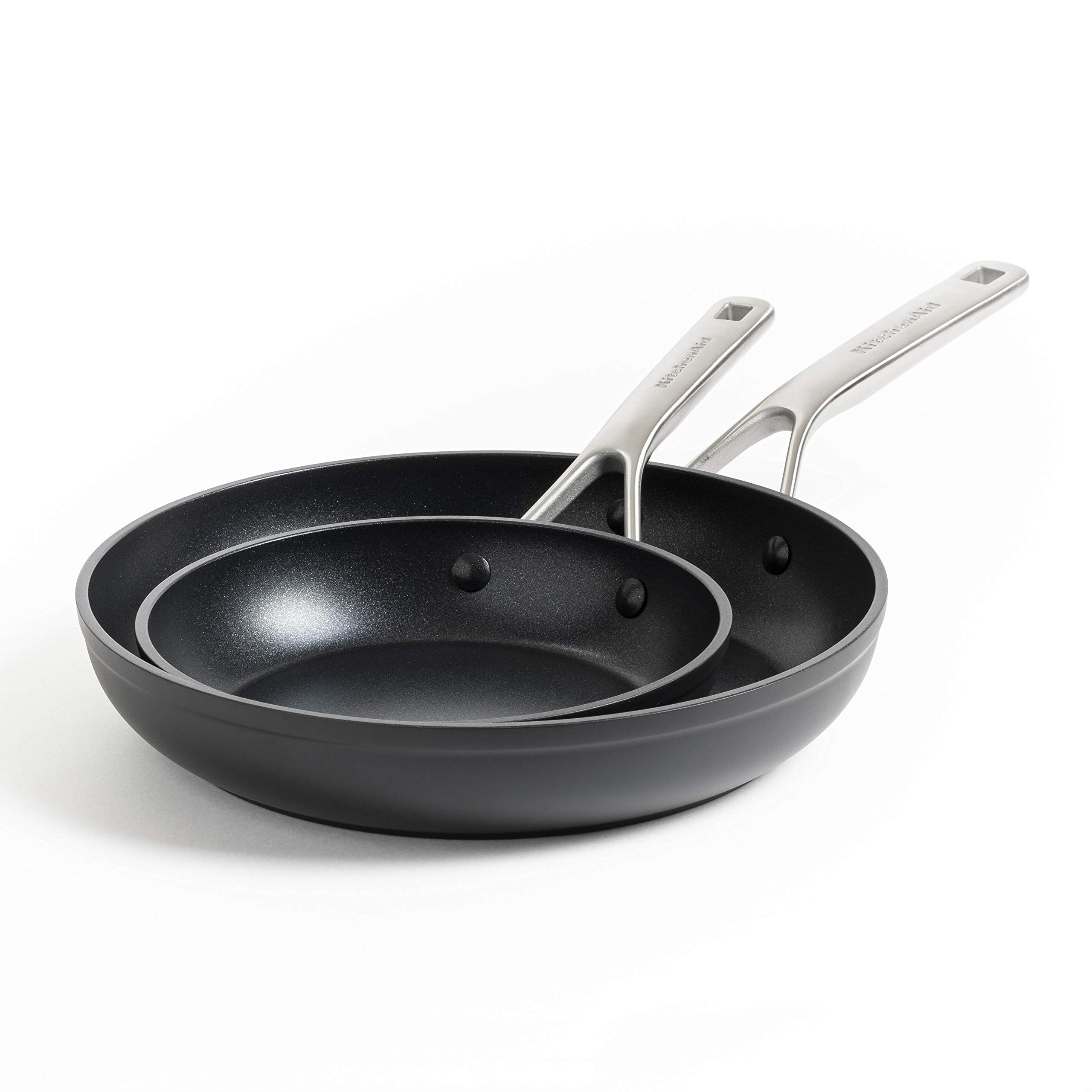 kitchenaid-forged-bratpfannen-set-20cm-28cm-antihaft-edelstahlgriff-schwarz image 1