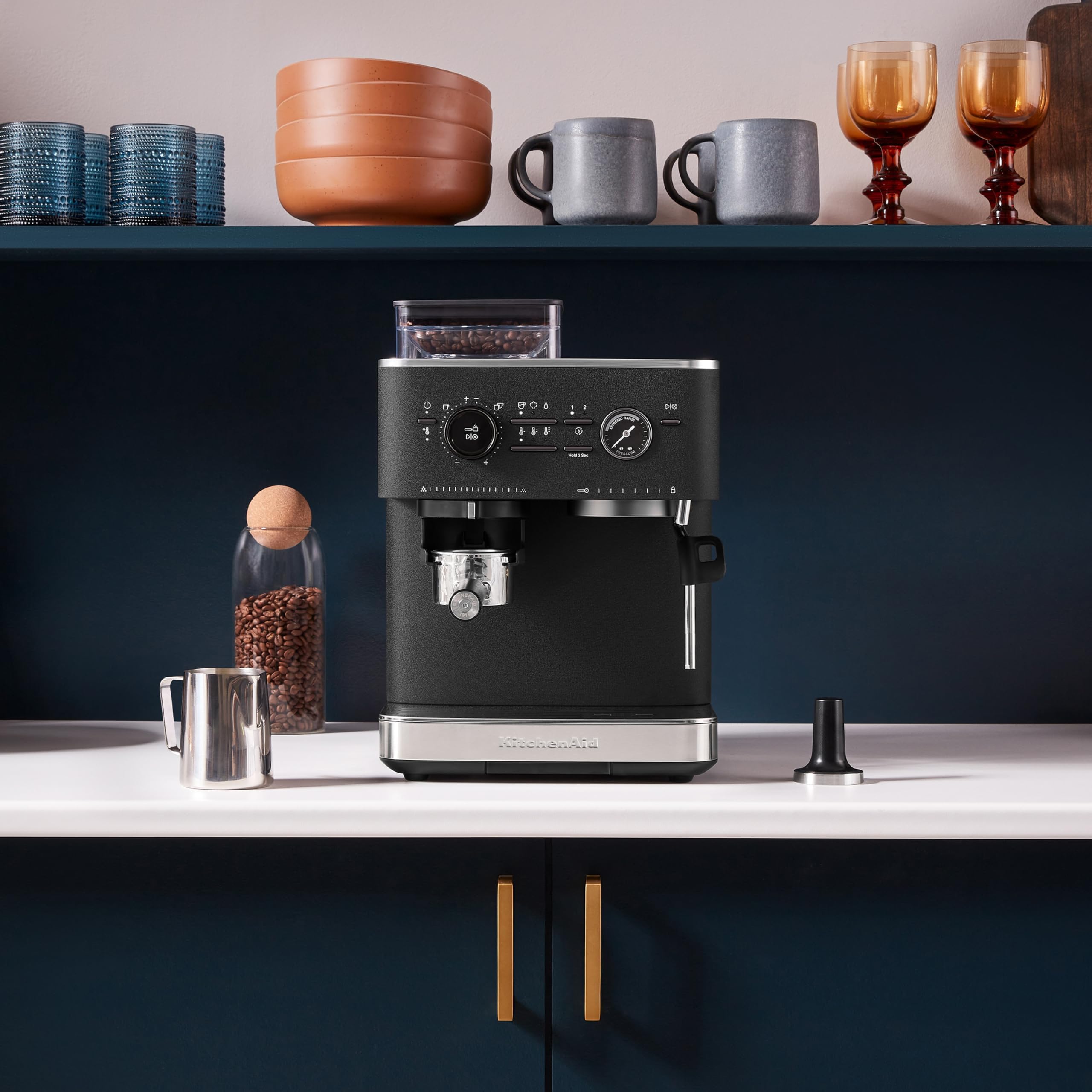kitchenaid-espressomaschine-mit-mahlwerk-5kes6551-halbautomatisch-schwarz image 2