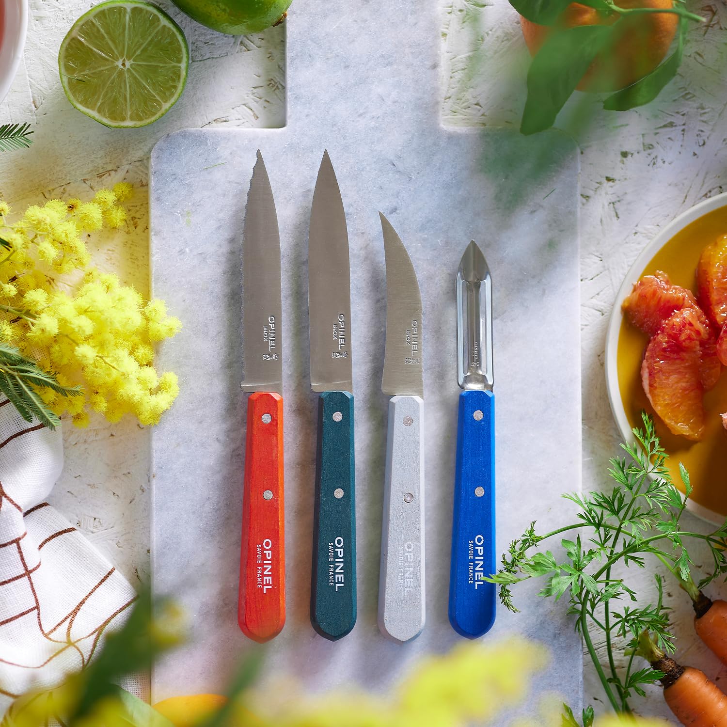 opinel-essentiels-k-chenmesser-set-du-cuisinier-4-teilig-rostfreier-stahl-buchen image 3