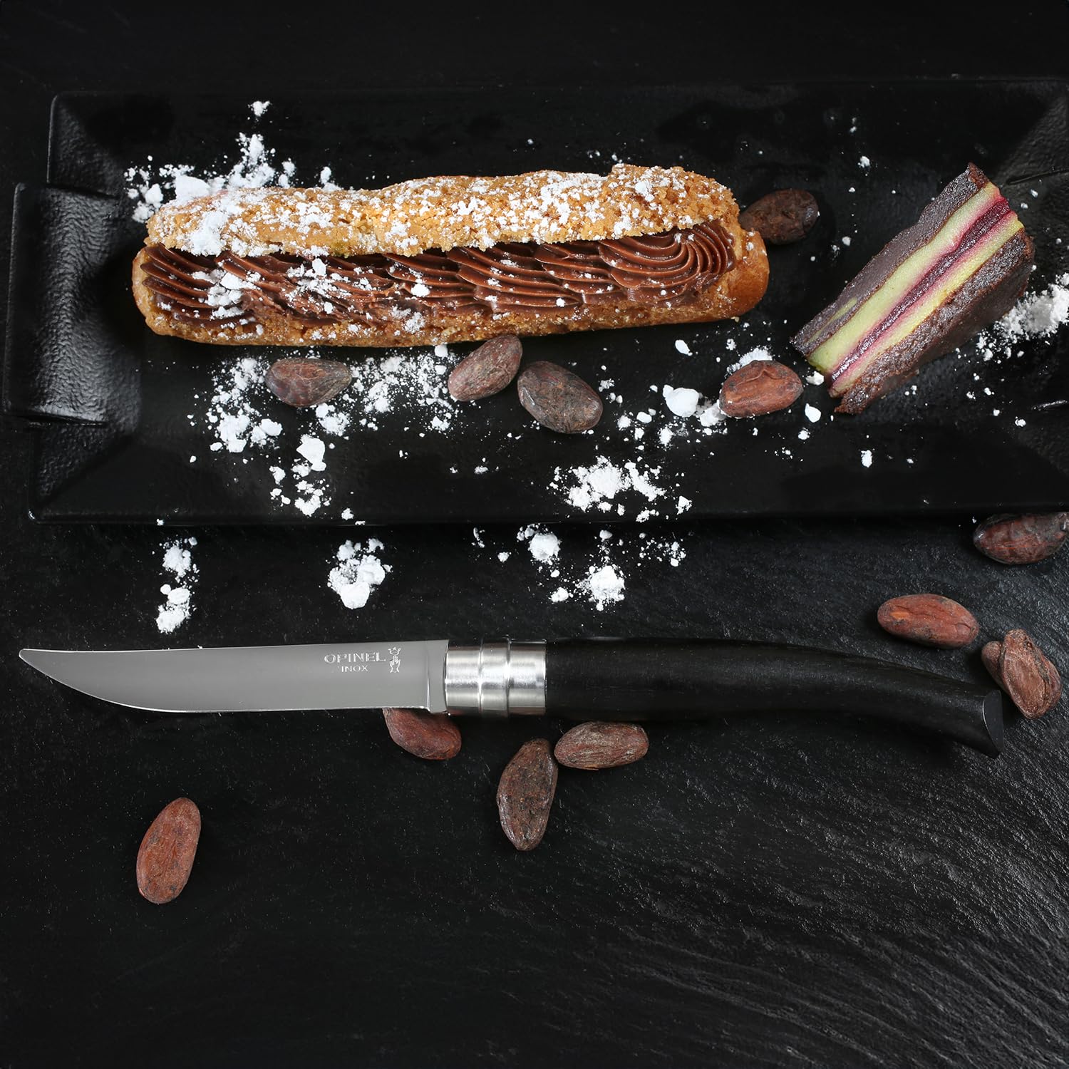 opinel-table-chic-4er-set-tischmesser-und-gabel-aus-ebenholz-spiegelpolierte-kli image 7