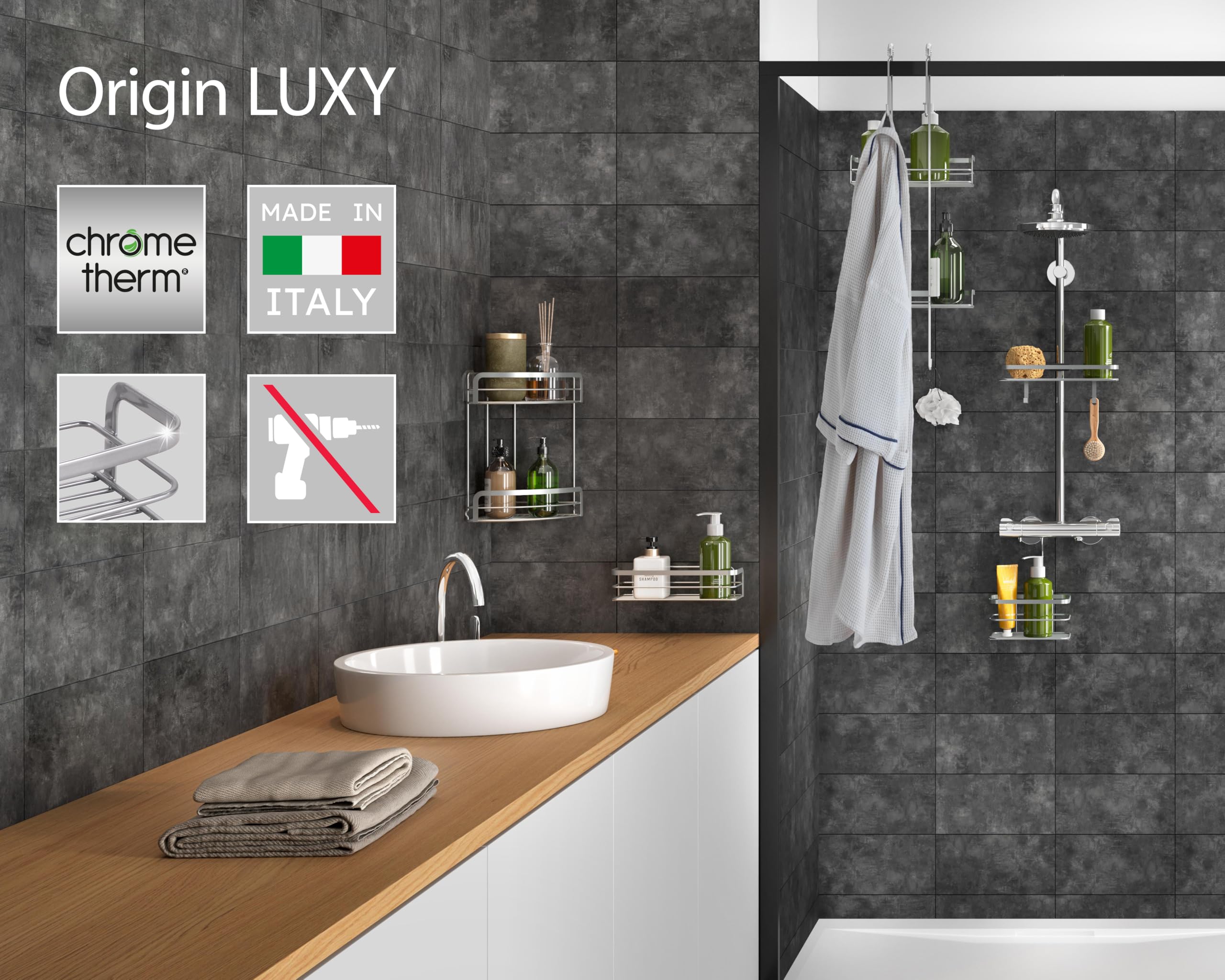 metaltex-bad-regal-origin-luxy-selbstklebende-ablage-ohne-bohren-silber-26-x-10- image 5