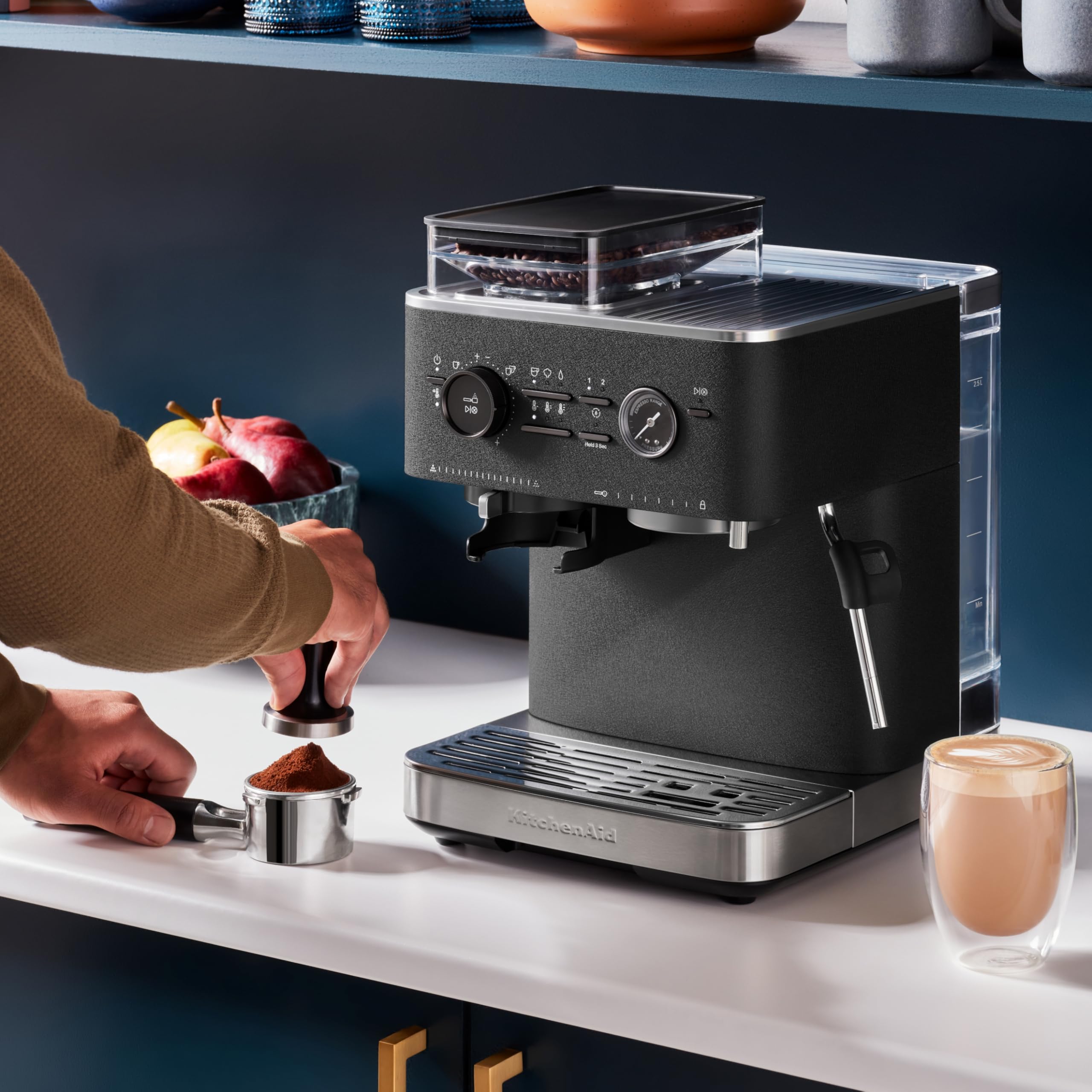 kitchenaid-espressomaschine-mit-mahlwerk-5kes6551-halbautomatisch-schwarz image 7